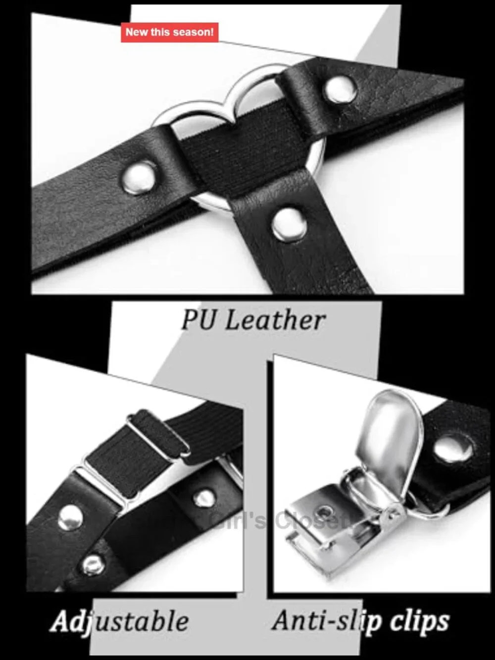 Wet Look Costume Set Fingerless Gloves Stockings Choker Garters Belt Cosplay